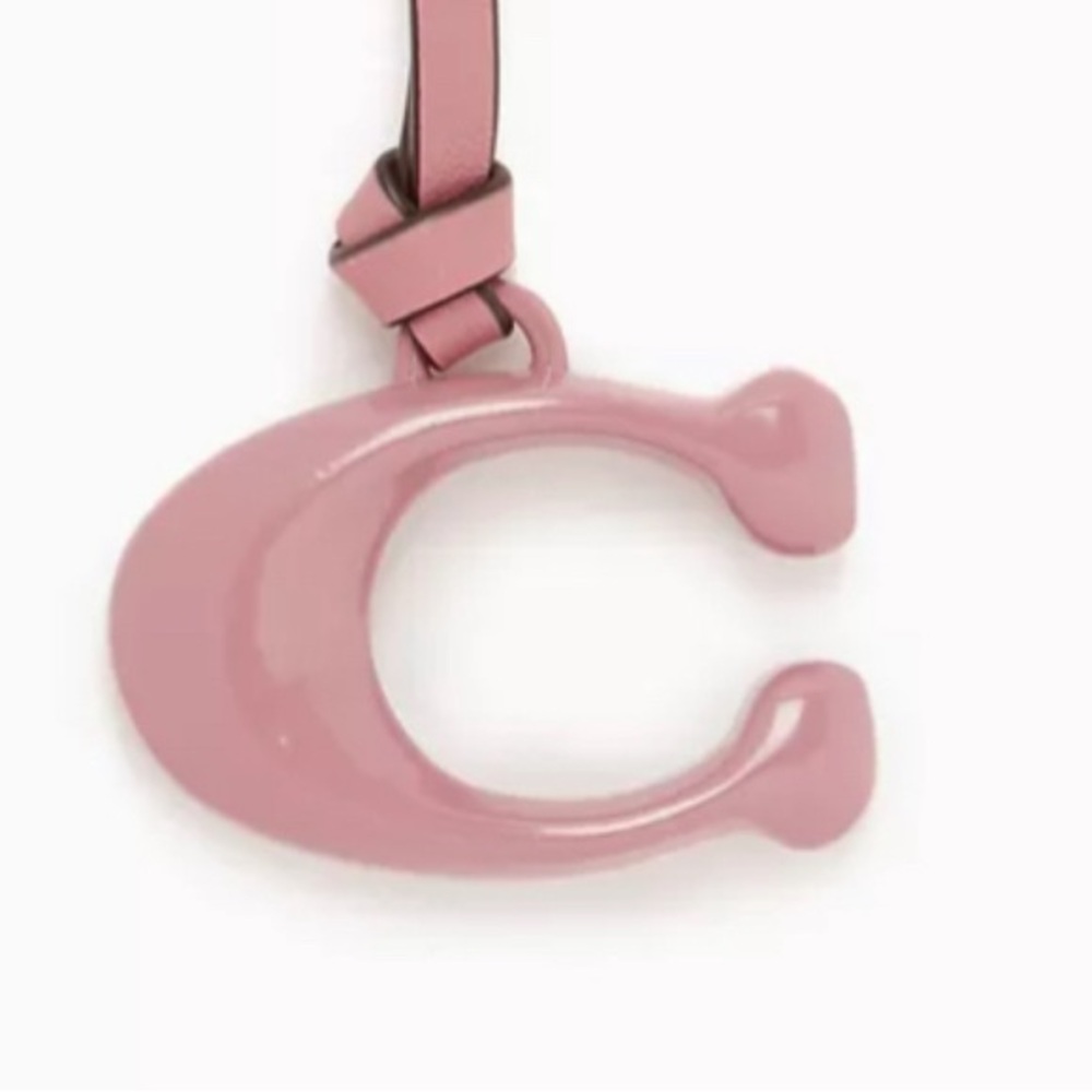 Coach Pink Loop Signature C Bag Charm in Leather